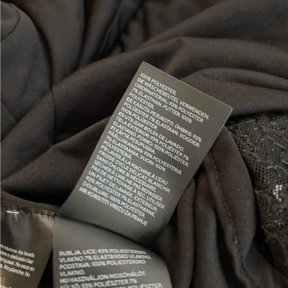 H&M Black Sequin Wrap Midi Dress M | Party Holiday Glam - Picture 8 of 16